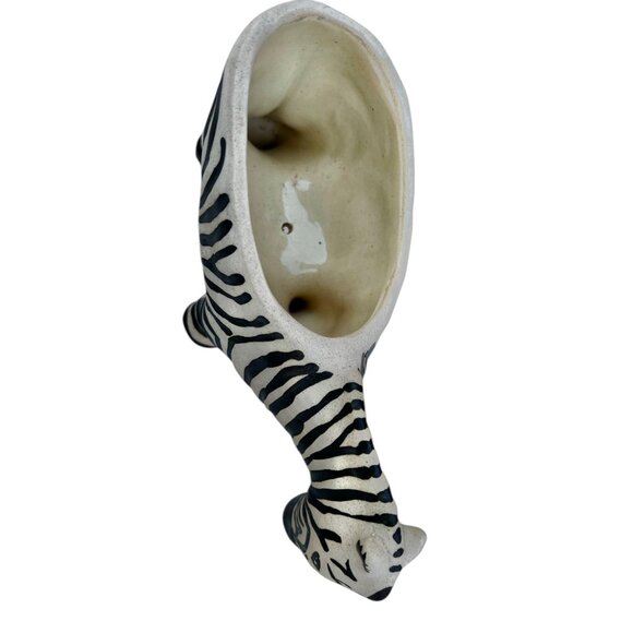 Handcrafted Anthropology Retired Zebra Ceramic Planter by Leah Reena Goren GUC - Picture 7 of 11